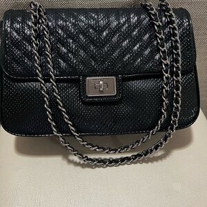 Karl Lagerfeld Paris Elegant Black Quilted Chain Bag NWT